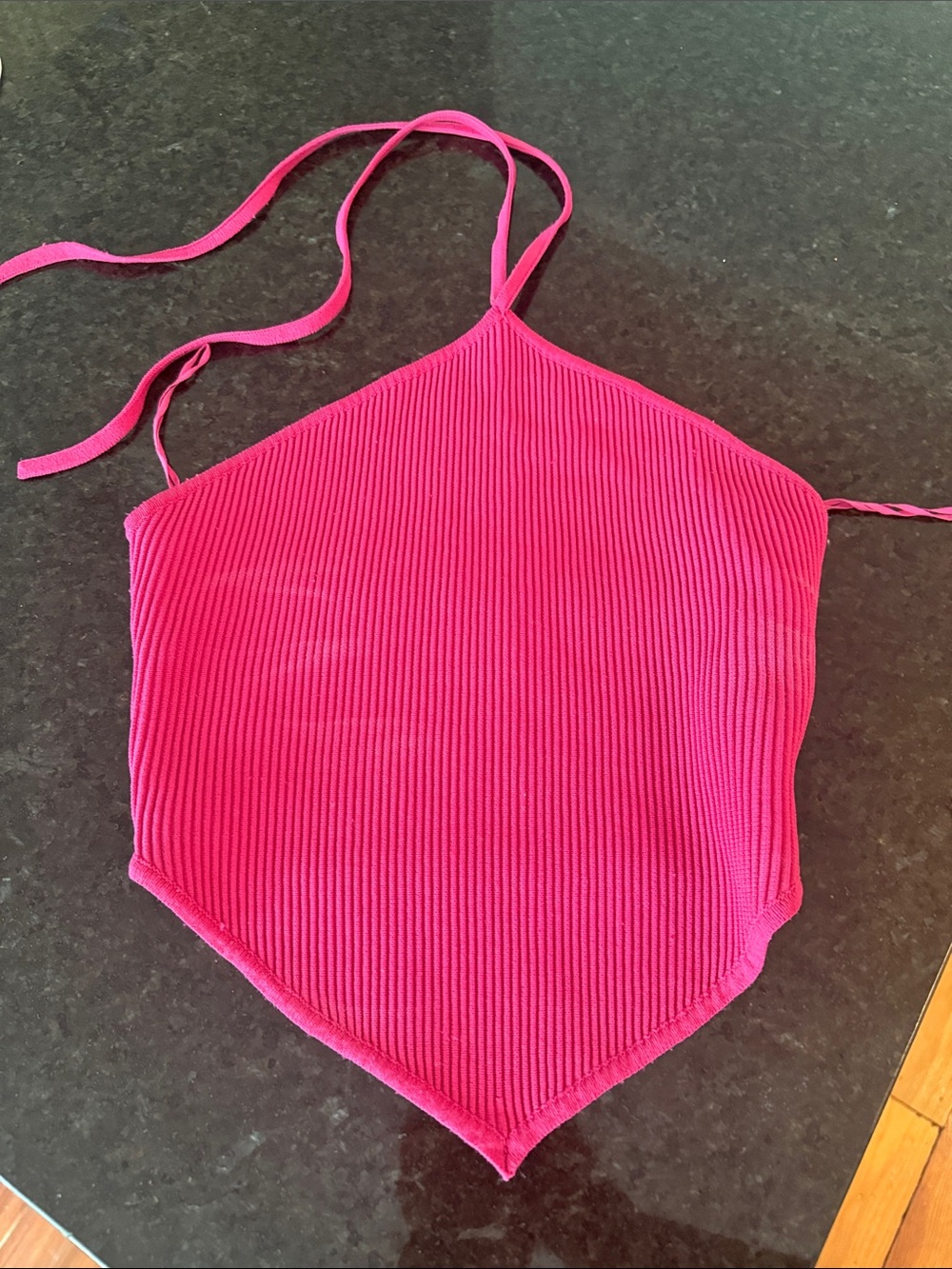 Hot Pink Ribbed Halter